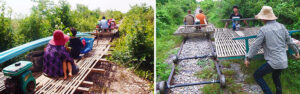 Vues du bamboo train a Battambang au Cambodge