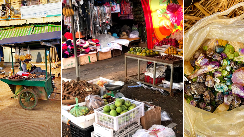 tres fotos de banlung en la provincia de ratanakiri a camboya