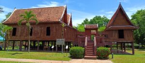 Vista de la residencia del ex gobernador de Phatthalung en el sur de Tailandia