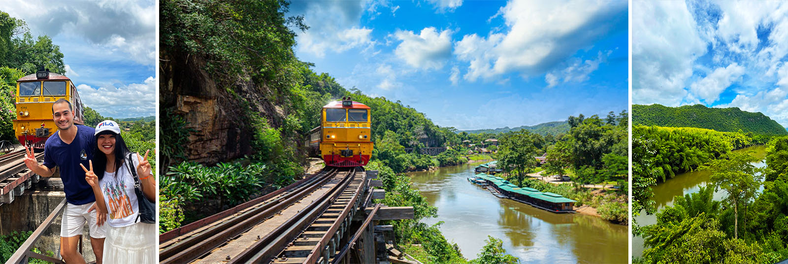 composicion fotografica sobre el ferrocaril de la muerte en tailandia