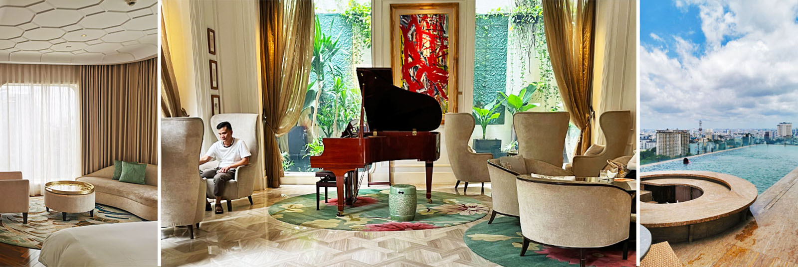 Composicion de fotos sobre el Art Hotel en Ho Chi Minh, VIetnam