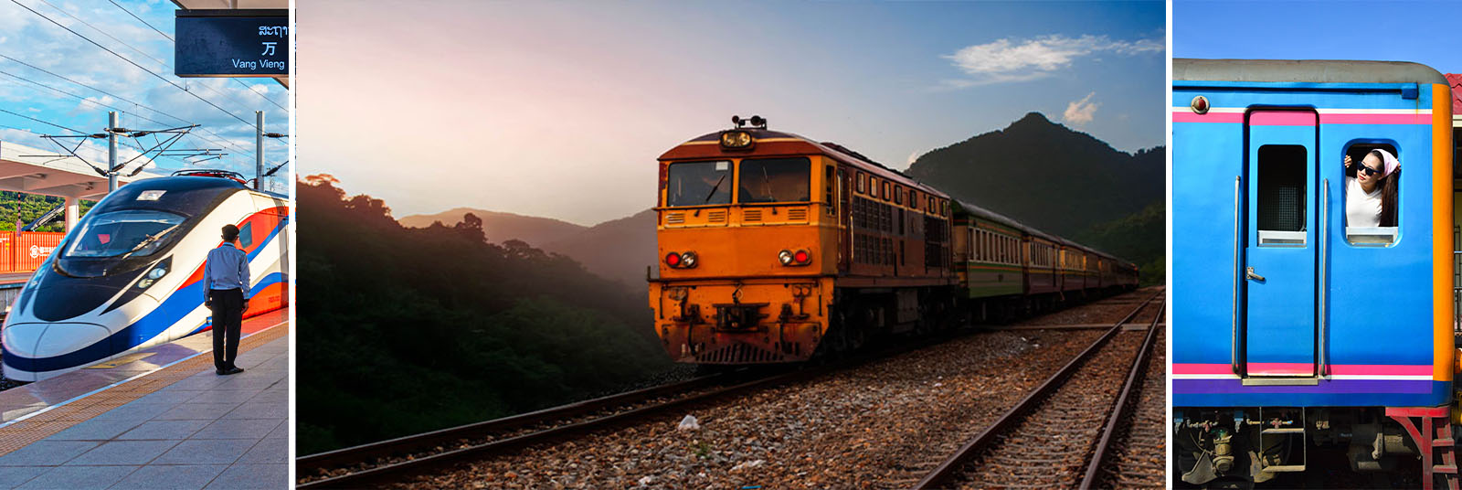 Fotos que ilustran las ventajas del tren Bangkok-Vientiane para viajar entre Tailandia y Laos